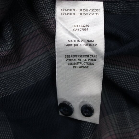 Travis Mathew Shirt NWT Mens Large Purple/Black Clould Plaid Flannel Long Sleeve - Picture 10 of 16